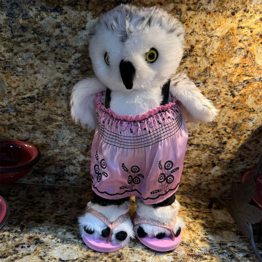 Build-A-Bear Snowy Owl Plush 14Baby Designer with Pink Outfit & Flip-Flops